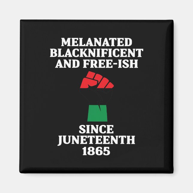 Juneteenth Melanated Black African American Flag P Magnet (Front)