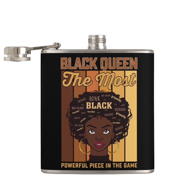 Juneteenth Melanin Black Girl The Most Powerful Hip Flask (Opened)