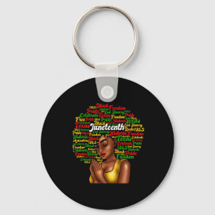 Juneteenth Melanin Black Women Natural Hair Afro W Key Ring