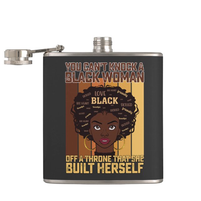 Juneteenth Melanin Can't Knock A Black Woman Hip Flask (Opened)