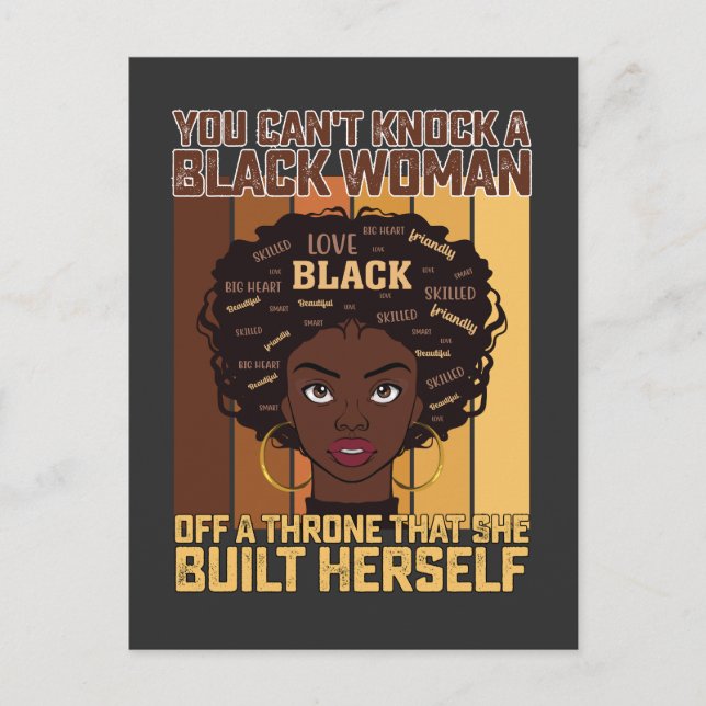 Juneteenth Melanin Can't Knock A Black Woman Invitation Postcard (Front)