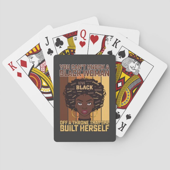 Juneteenth Melanin Can't Knock A Black Woman Playing Cards (Back)