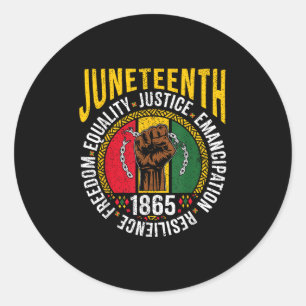 Juneteenth Men Black Freedom Equality Celebration Classic Round Sticker