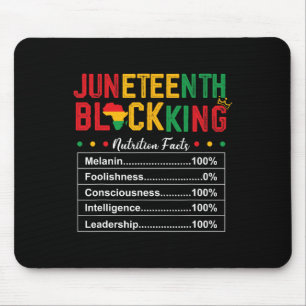 Juneteenth Men Black King Nutritional Facts Freedo Mouse Mat
