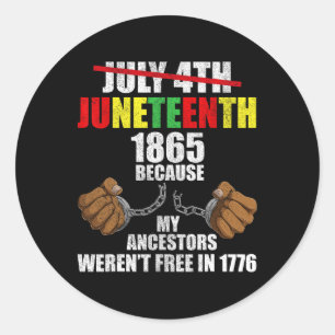 Juneteenth Men Boy Classic Round Sticker