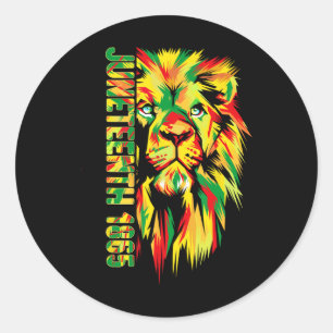 Juneteenth Men Women African American Black Lion 1 Classic Round Sticker