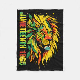 Juneteenth Men Women African American Black Lion 1 Fleece Blanket