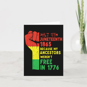 Juneteenth My Ancestors Free Black African Flag Pr Card