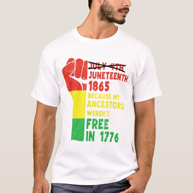 Juneteenth My Ancestors Free Black African Flag Pr T-Shirt (Front)