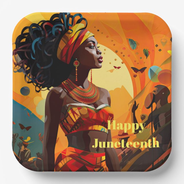 Juneteenth  paper plate (Front)
