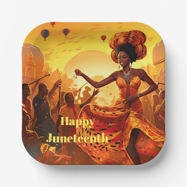 Juneteenth  paper plate (Front)