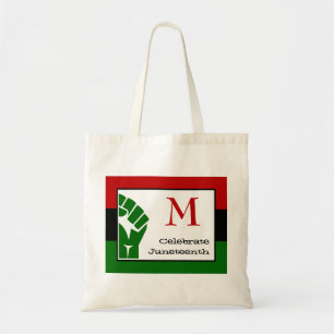 JUNETEENTH   Power Fist   MONOGRAM Tote Bag