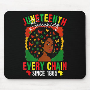 Juneteenth Pride Breaking Every Chain Black Afro G Mouse Mat
