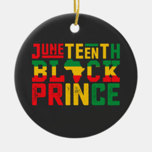 Juneteenth Prince Celebrating Black Freedom Ceramic Tree Decoration