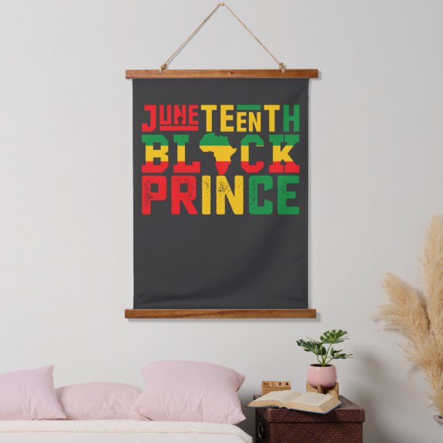 Juneteenth Prince Celebrating Black Freedom Hanging Tapestry (Bedroom)