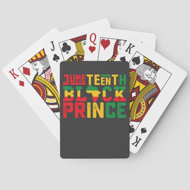 Juneteenth Prince Celebrating Black Freedom Playing Cards (Back)