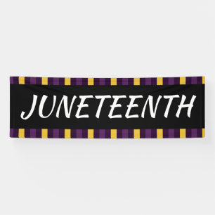 Juneteenth Purple Yellow Black Freedom Celebration Banner