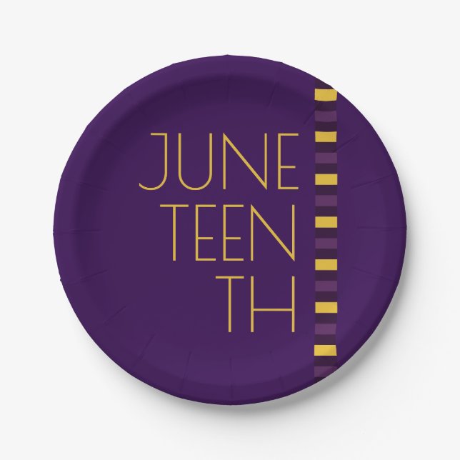 Juneteenth Purple Yellow Celebration Paper Plate (Front)