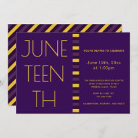 Juneteenth Purple Yellow Freedom Celebration
