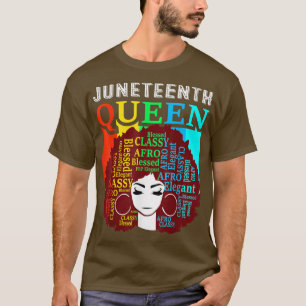 Juneteenth Queen Afro American Black Girl Juneteen T-Shirt