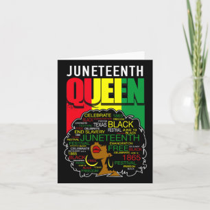 Juneteenth Queen Afro Melanin Black Girl Magic Wom Card