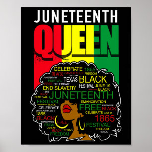 Juneteenth Queen Afro Melanin Black Girl Magic Wom Poster