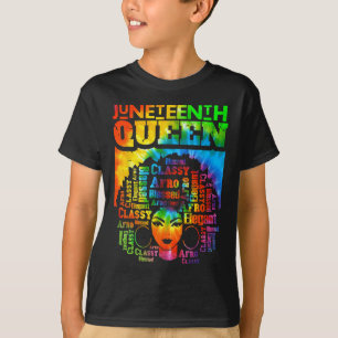 Juneteenth Queen Afro Melanin Black Girl Magic Wom T-Shirt