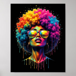 Juneteenth Queen Afro Melanin Drip Black Pride  Poster