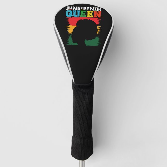 Juneteenth Queen Black Afro Melanin Girl  Golf Head Cover (Front)