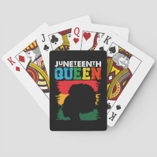 Juneteenth Queen Black Afro Melanin Girl  Playing Cards