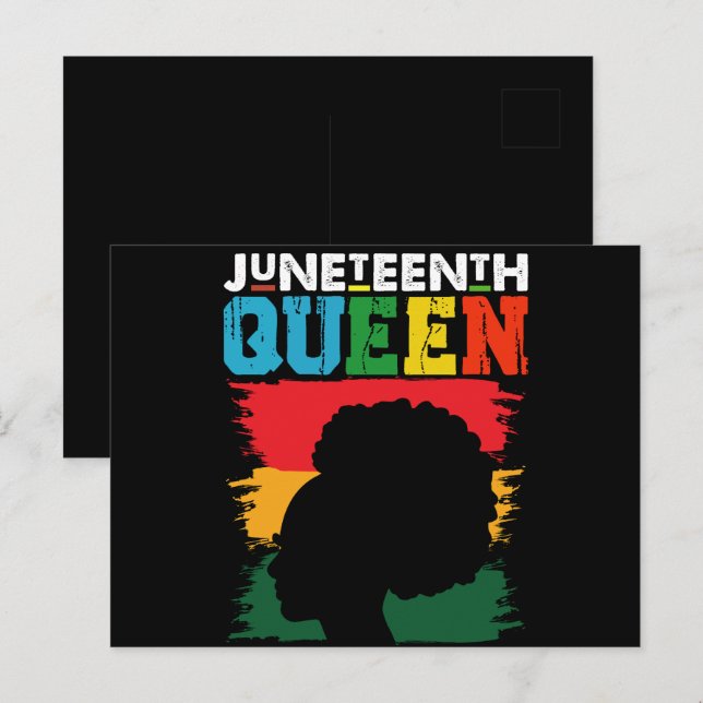 Juneteenth Queen Black Afro Melanin Girl  Postcard (Front/Back)