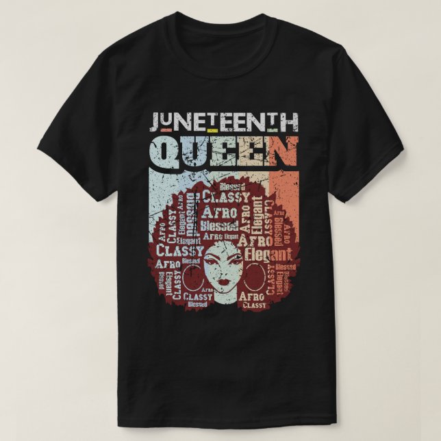 Juneteenth Queen Melanin. Women African American  T-Shirt (Design Front)
