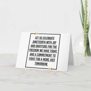 Juneteenth Quotes, Freedom of African American. Card