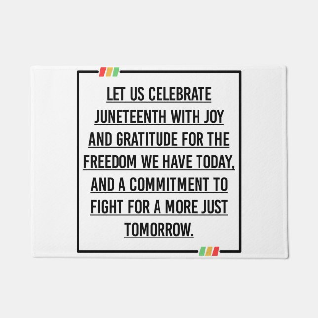 Juneteenth Quotes, Freedom of African American. Doormat (Front)