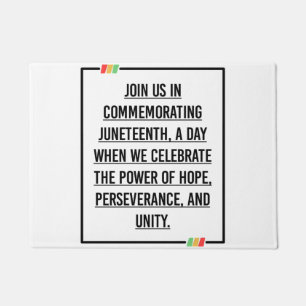 Juneteenth Quotes, Freedom of African American. Doormat