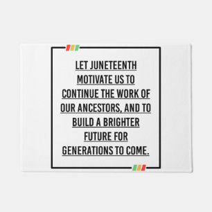 Juneteenth Quotes, Freedom of African American. Doormat
