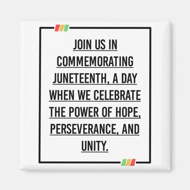 Juneteenth Quotes, Freedom of African American. Magnet (Front)