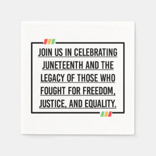 Juneteenth Quotes, Freedom of African American. Napkin