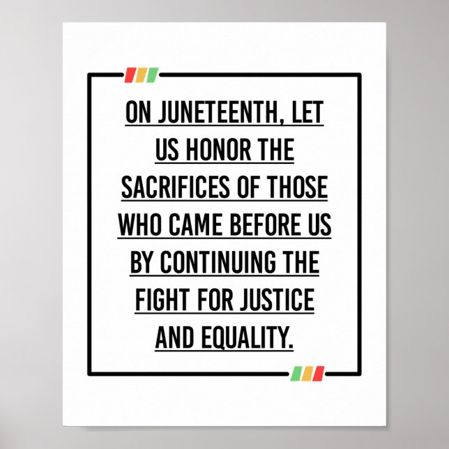 Juneteenth Quotes, Freedom of African American. Poster (Front)