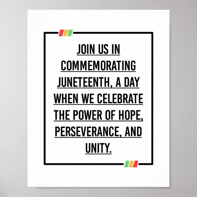 Juneteenth Quotes, Freedom of African American. Poster (Front)