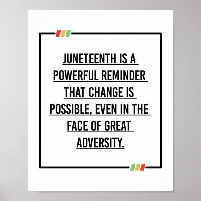 Juneteenth Quotes, Freedom of African American. Poster (Front)