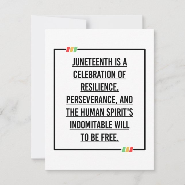 Juneteenth Quotes, Freedom of African American. Save The Date (Front)