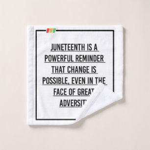 Juneteenth Quotes, Freedom of African American. Wash Cloth