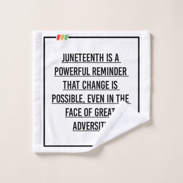 Juneteenth Quotes, Freedom of African American. Wash Cloth (Wash Cloth)