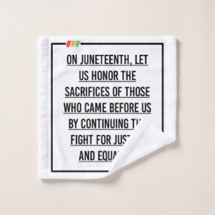 Juneteenth Quotes, Freedom of African American. Wash Cloth