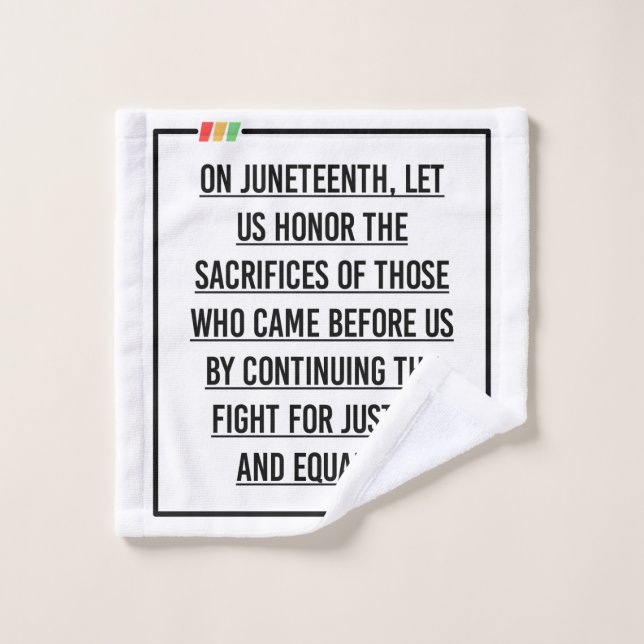 Juneteenth Quotes, Freedom of African American. Wash Cloth (Wash Cloth)