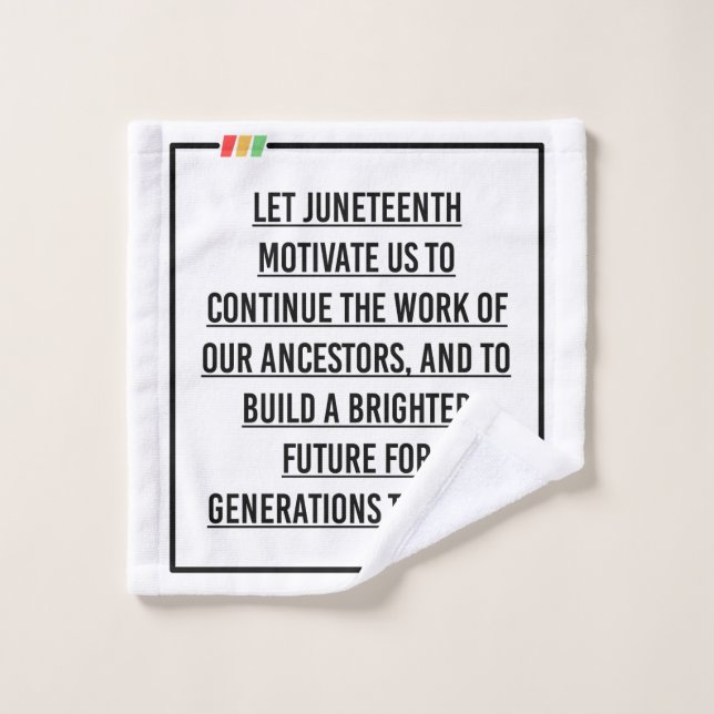 Juneteenth Quotes, Freedom of African American. Wash Cloth (Wash Cloth)