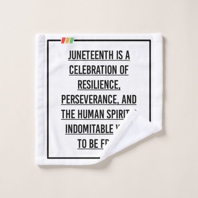 Juneteenth Quotes, Freedom of African American. Wash Cloth (Wash Cloth)