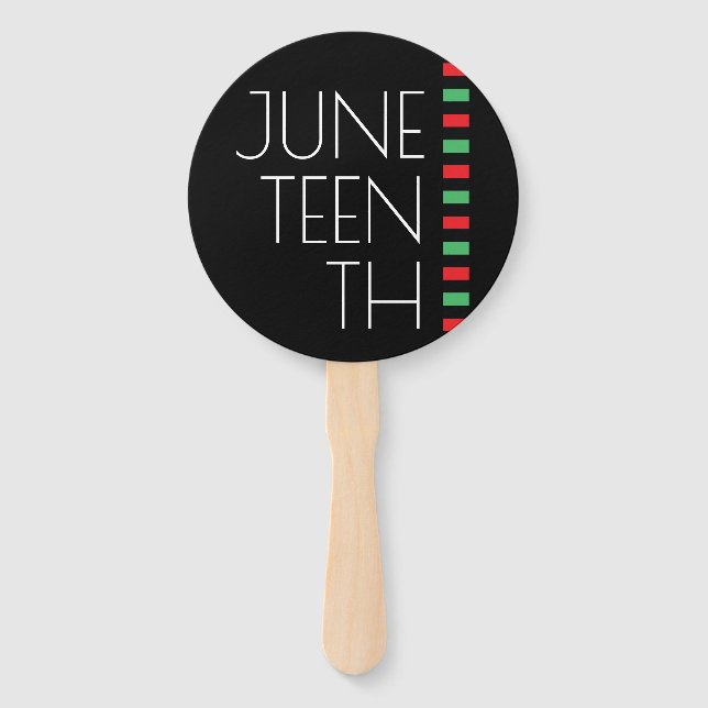 Juneteenth Red Black Green Celebration Hand Fan (Front)