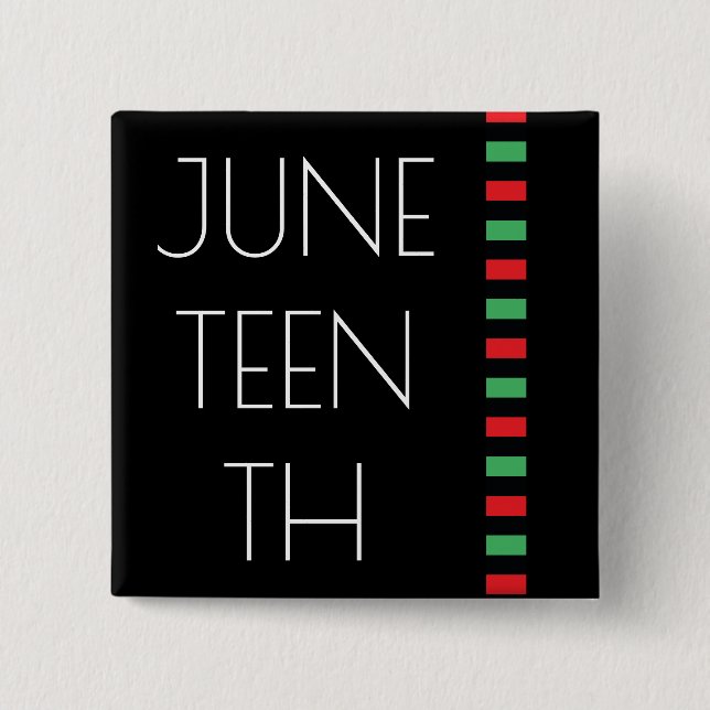 Juneteenth Red Black Green Freedom Celebration 15 Cm Square Badge (Front)